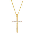 Shangjie OEM Cross necklace with colored zircons copper rainbow tennis necklace crucifix necklaces